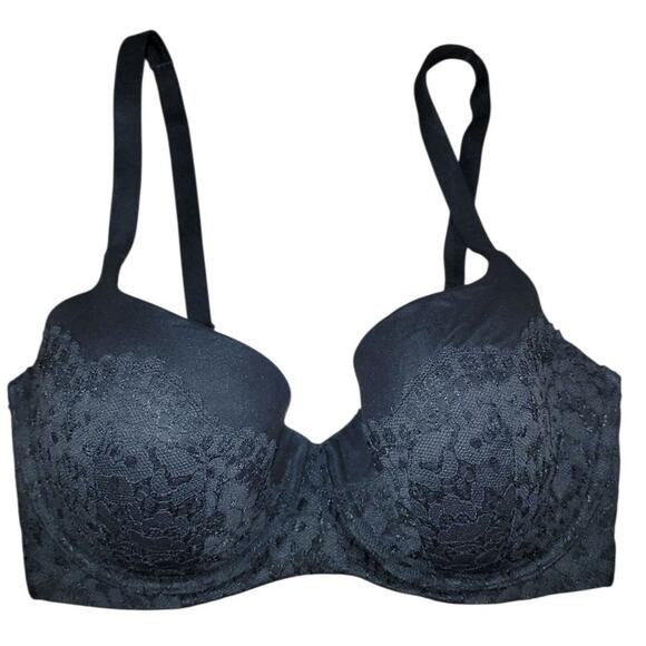 Victoria's Secret 34DDD Dream Angels Black Lace Demi Underwire Bra EUC - Picture 1 of 5